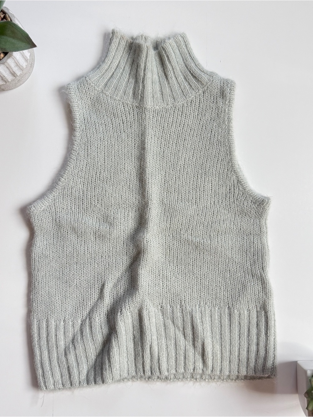 Sleeveless Mock Neck Knit Sweater